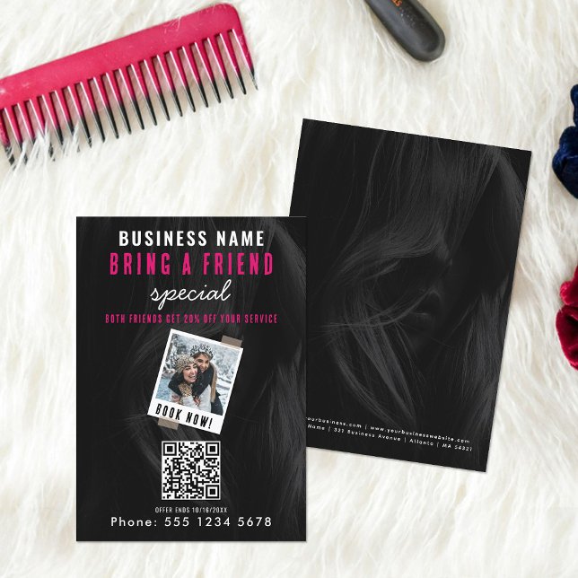 Carte De Visite Apporter une vente d'ami Référer une réservation d (Bring a Friend Sale Refer A Friend Booking Business Card)