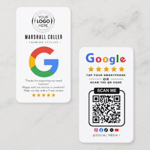 Carte De Visite Appuyez pour examiner le code QR de l'avis Google