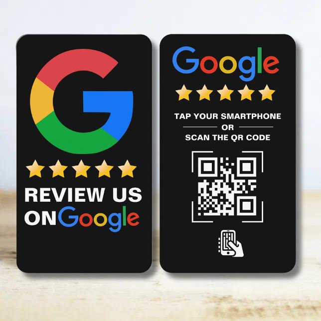 Carte De Visite Appuyez sur pour consulter Google Revoir le code Q (Créateur téléchargé)