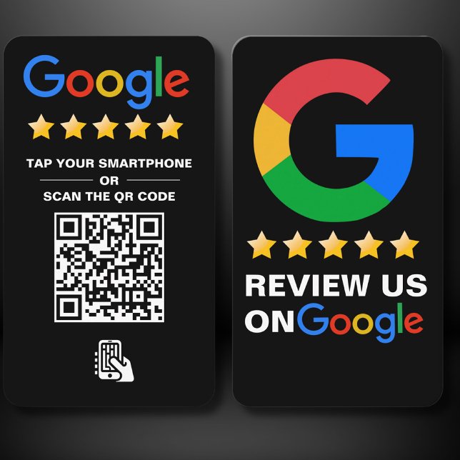 Carte De Visite Appuyez sur pour consulter Google Revoir le code Q (Créateur téléchargé)