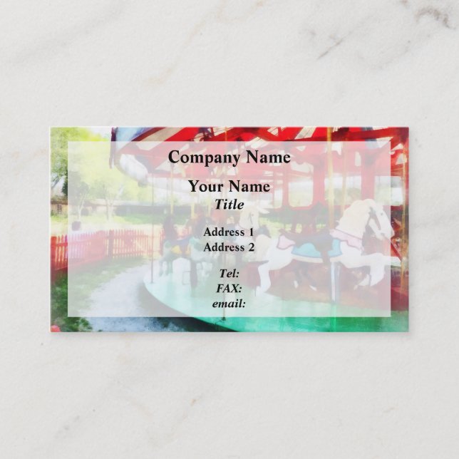 Carte De Visite Après-midi ensoleillé sur le carousel (Devant)