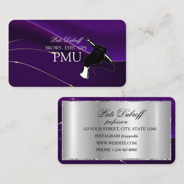 Carte De Visite Après-soins de cils Luxe PMU Microblading Salon Bu (Devant / Derrière)