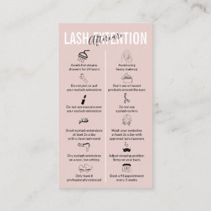 Carte De Visite Après-vente des extensions de cils Rose Bébé