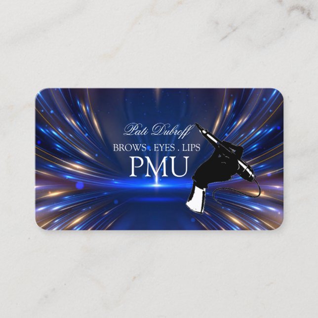 Carte De Visite Après-vente Sourcils Bleu PMU Microblading Henna S (Devant)