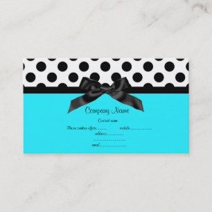 Carte de visite AQUA BLEU BLANC POLKA POLKA DOT