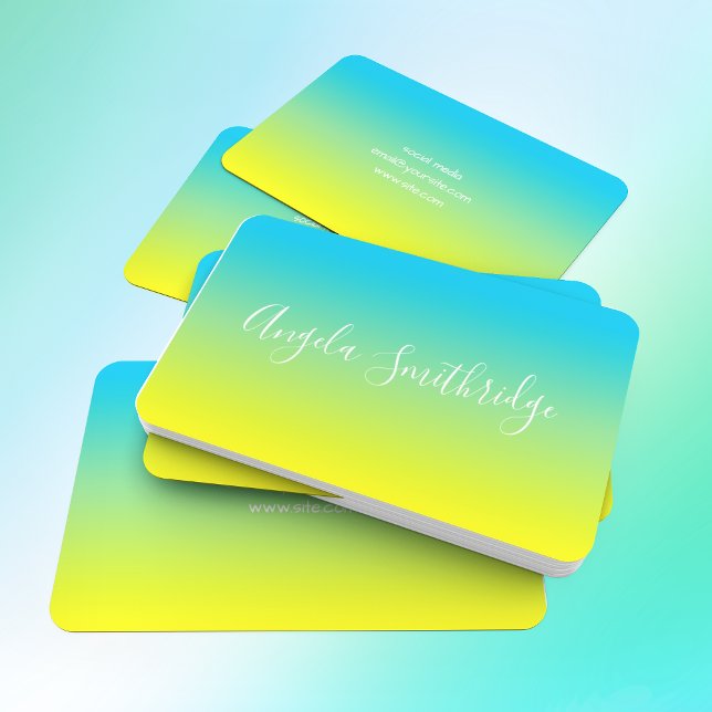 Carte De Visite Aqua bleu et ombre jaune (Créateur téléchargé)
