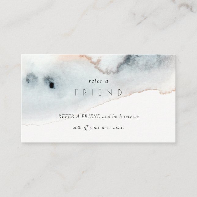 Carte De Visite Aqua Blue Gold Aquarelle Plage Référer Un Ami (Devant)