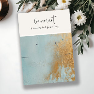 Carte De Visite Aqua Blue Gold Paint Texture Peinture de peinture 