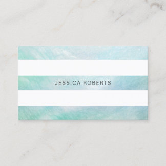 Carte De Visite Aqua Blue Mère de Pearl Stripes Motif