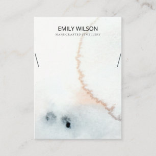 CARTE DE VISITE AQUA BLUE OR EAU COULEUR BRUSH NECKLACE AFFICHER