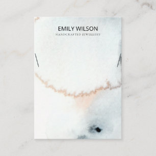 CARTE DE VISITE AQUA BLUE OR EAU COULEUR BRUSH NECKLACE AFFICHER