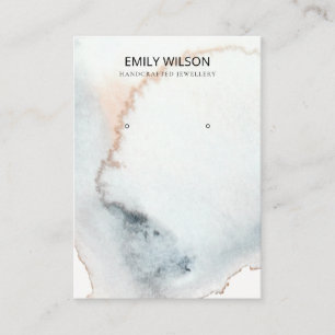 CARTE DE VISITE AQUA BLUE OR WATERCOLOR VAGUES DE COULEUR D'EARRÊ