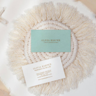 Carte De Visite AQUA Chic   Revêtement en cuir élégant