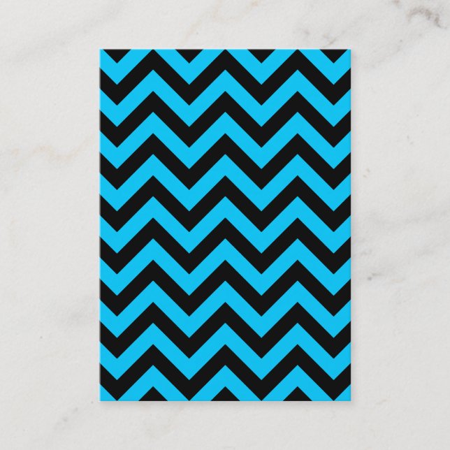 Carte De Visite Aqua et noir en zig zag (Devant)