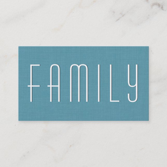 Carte De Visite Aqua FAMILY COUNSELOR Simple Style V39 (Devant)