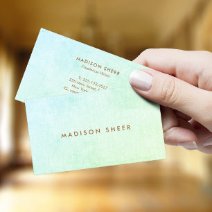 Carte De Visite Aqua Green Ombre moderne Lin de dégradé