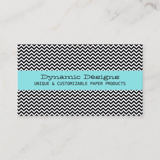 Carte de visite Aqua Modern Chevron (Devant)