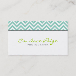 Carte De Visite Aqua Modern Chevron Stripes