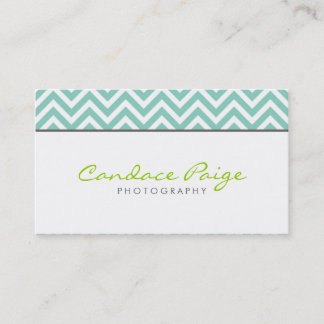 Carte De Visite Aqua Modern Chevron Stripes