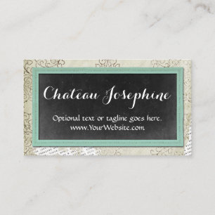 Carte De Visite Aqua peint par tableau vintage rustique sur la