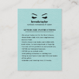 Carte De Visite AQUA Suede Eyelash Browbar Instructions de suivi