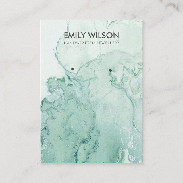 CARTE DE VISITE  AQUA TURQUOISE BLUE GREEN AGATE MARBRE DE REGARDE (Devant)