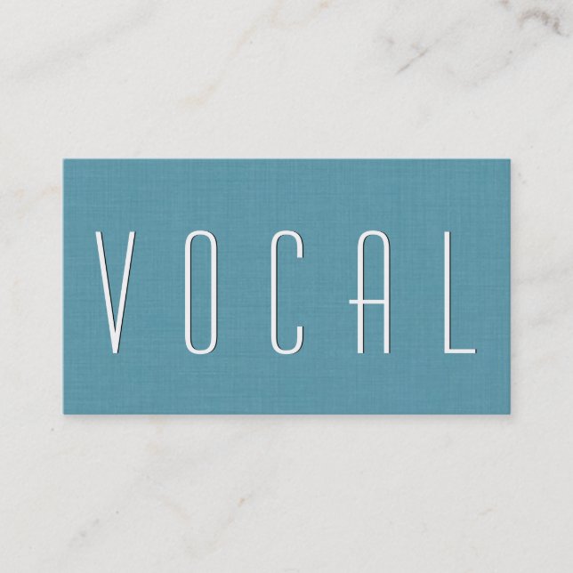 Carte De Visite Aqua VOCAL COACH Style simple V52 (Devant)