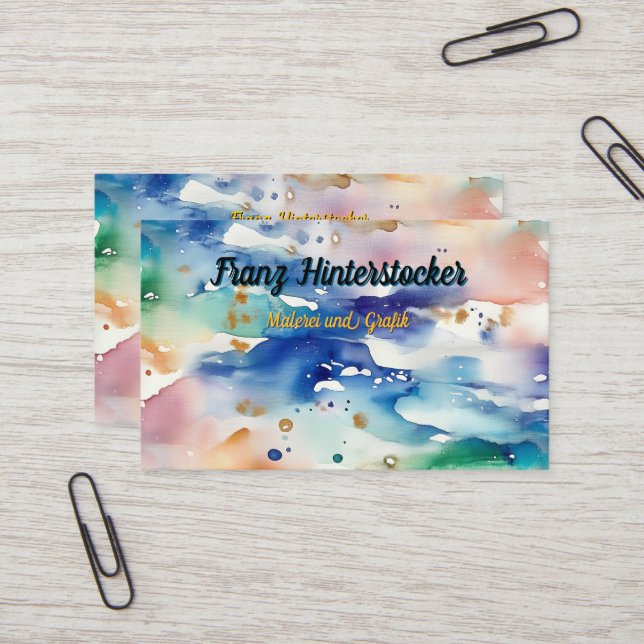 Carte De Visite Aquarell (Devant/Arrière en situation)