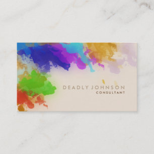 Carte De Visite Aquarelle Abstrait Élégant Cool multicolore Brown