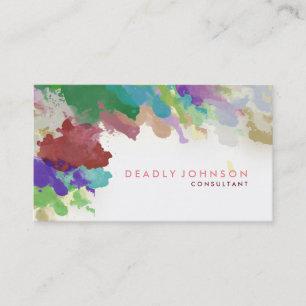 Carte De Visite Aquarelle Abstrait Élégant Cool multicolore rose