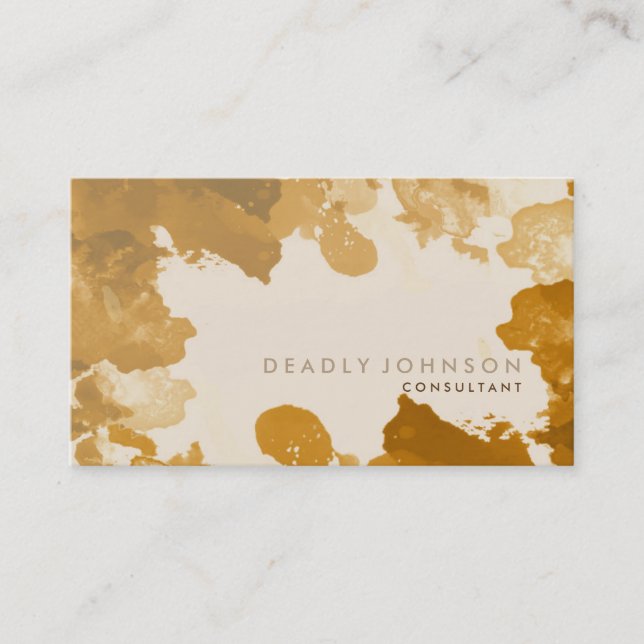 Carte De Visite Aquarelle Abstrait Elegant Cool Orange (Devant)