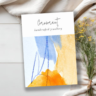 Carte De Visite Aquarelle Abstraite bleu bleu bleu azur Bijoux vie