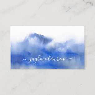 Carte De Visite Aquarelle Abstraite bleu marine
