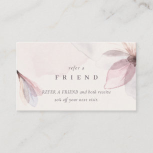 Carte De Visite Aquarelle Abstraite Blush Floral Référer un ami
