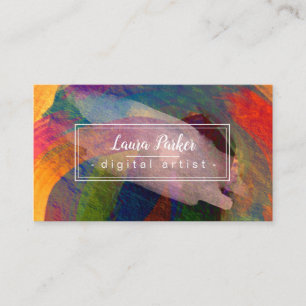 Carte De Visite Aquarelle Abstraite Elégante Splatter Stroke Art