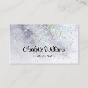 Carte De Visite Aquarelle Abstraite Parties scintillant holographi