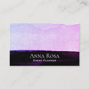 Carte De Visite *~* Aquarelle Abstraite Pink Purple Black Lavender