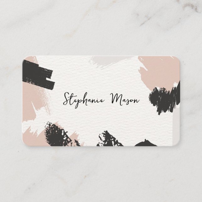 Carte De Visite Aquarelle Abstraite Unique Simple (Devant)