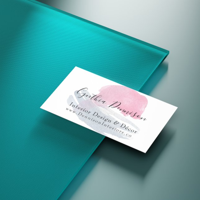 Carte De Visite Aquarelle artistique moderne Splash QR Code (Créateur téléchargé)