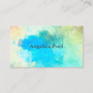 Carte De Visite aquarelle artistique turquoise design d'art abstra