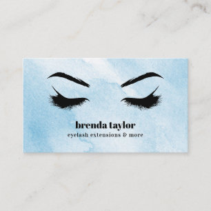 Carte De Visite Aquarelle Azure Chic Eyelash Browbar professionnel