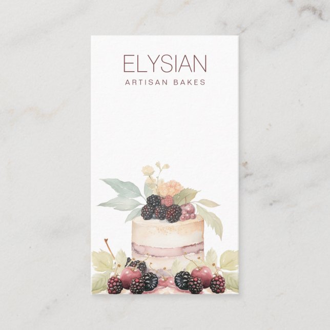 Carte De Visite Aquarelle Baker boulangerie pâtisserie Chef (Devant)