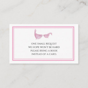 Carte De Visite Aquarelle Baleine rose S'il vous plaît apporter un