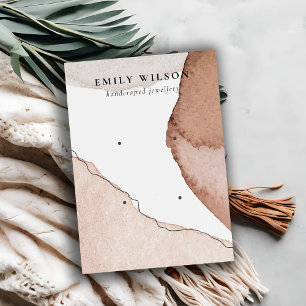 Carte De Visite Aquarelle Beige Brown Abstraite 2 Eroirs