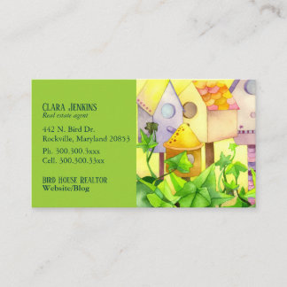 Carte De Visite Aquarelle Bird House Agent immobilier