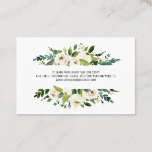 Carte De Visite Aquarelle Blanc Floral Frame Site Mariage
