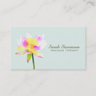 Carte De Visite Aquarelle blanc Lotus Holistic Health Spa