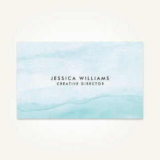 Carte De Visite Aquarelle bleu clair Aqua Ombre Plretty