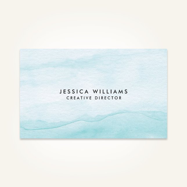 Carte De Visite Aquarelle bleu clair Aqua Ombre Plretty (Créateur téléchargé)