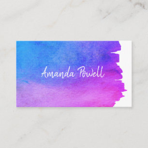Carte De Visite aquarelle bleu et violet design artistique